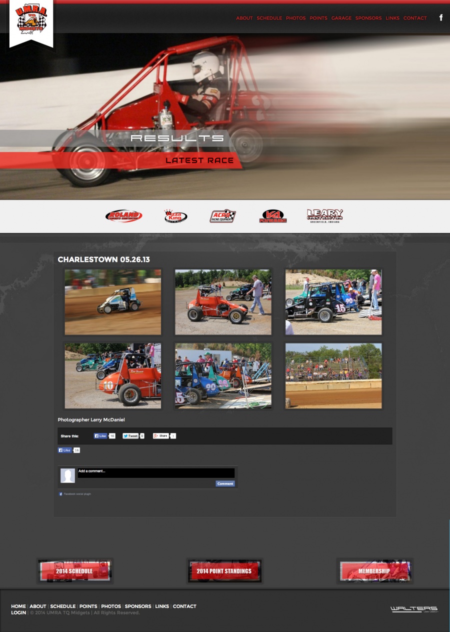 UMRA TQ Midget Series Mobile Friendly Website Design ( Walters Web Design )